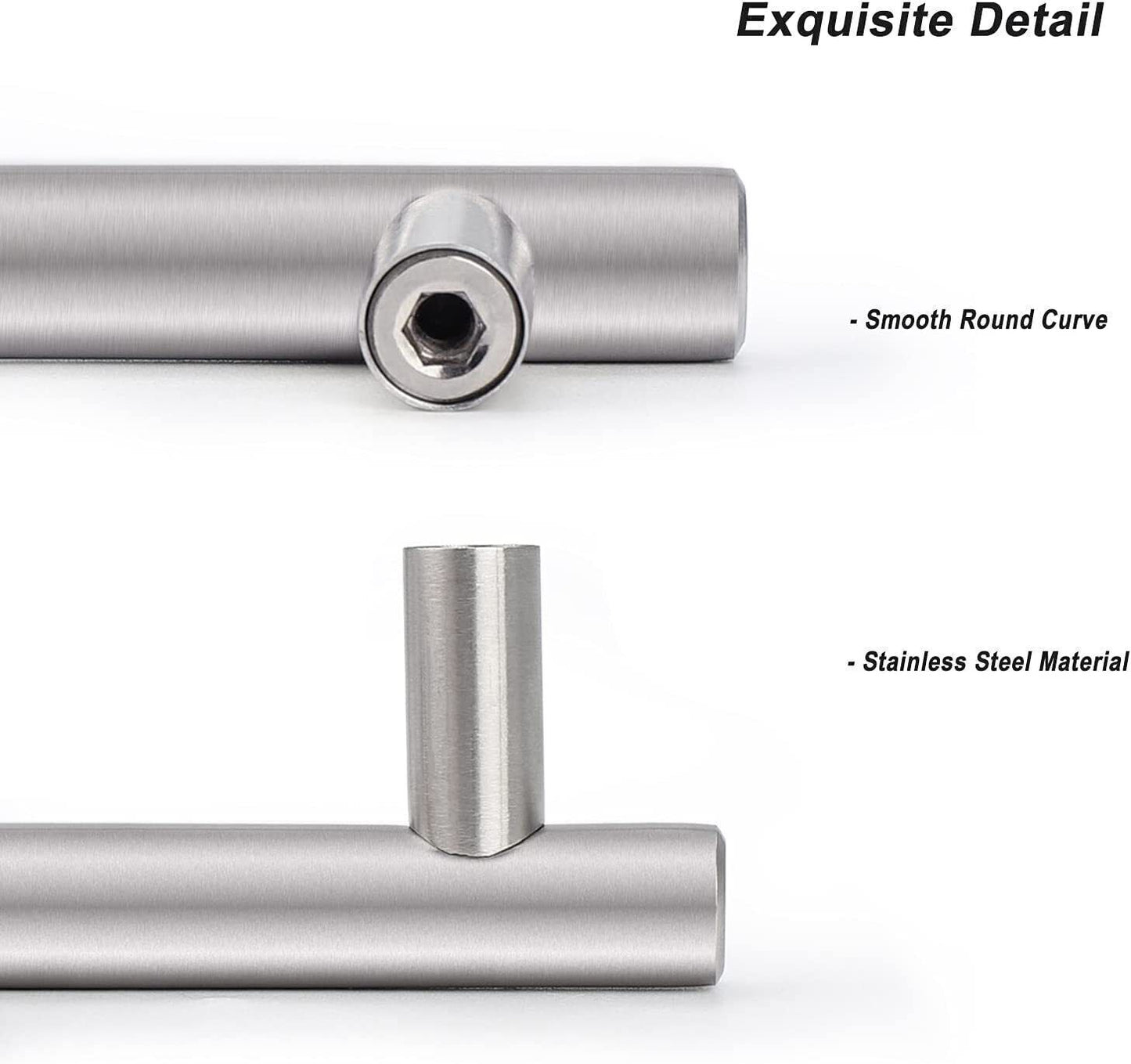 Kitchen Cupboard Cabinet T-Bar Door Handles Brushed Stainless Steel Black in UK