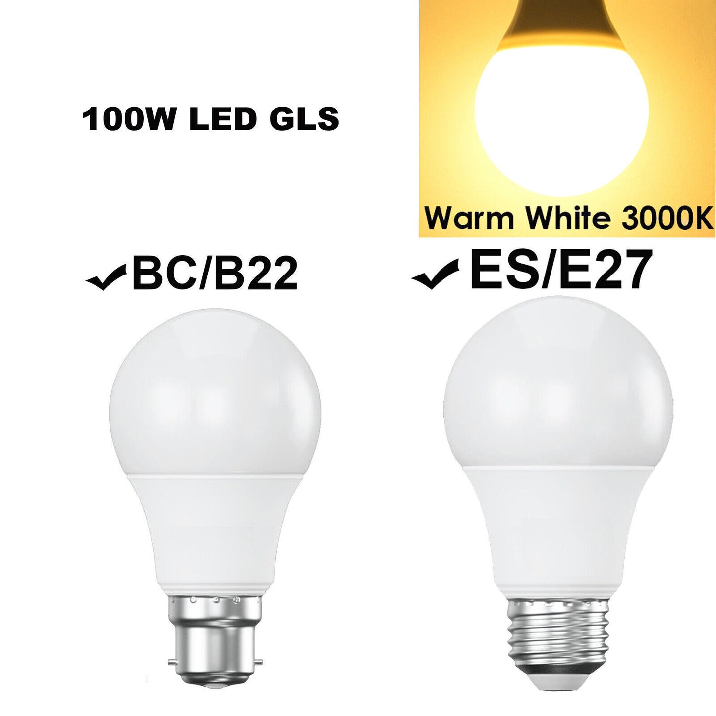 LED 100W Bulb B22 Bayonet GLS Lamp