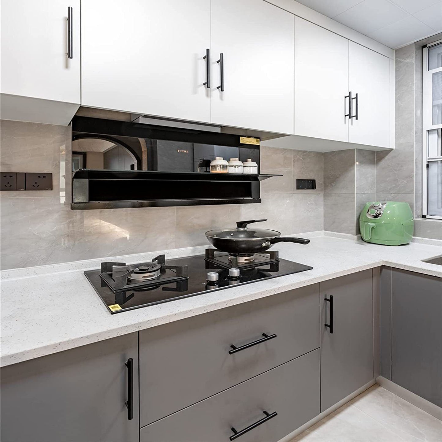 Kitchen Cupboard Cabinet T-Bar Door Handles Brushed Stainless Steel Black in UK