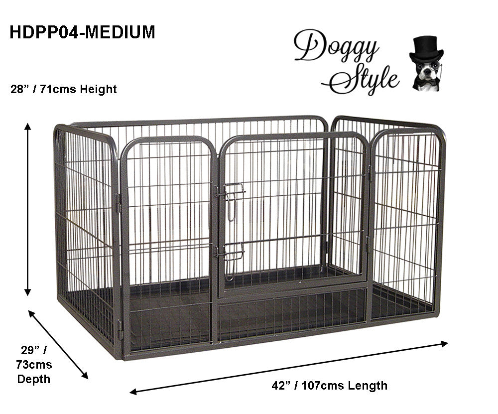 Heavy Duty Puppy Play Pen  WITH  FLOOR Whelping Box 4 x Sizes / Dog Enclosure /