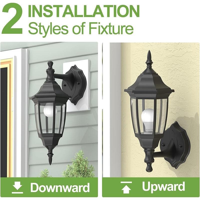 Wall-Mounted Outdoor Indoor Lantern Style Lamp Garden Home Lights with FREE BULB