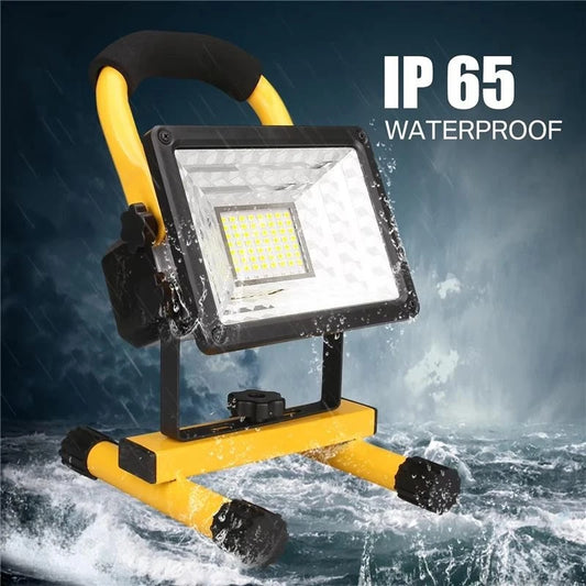 60W LED Rechargeable Cordless Work Site Flood Light Mobile Portable Camping Lamp