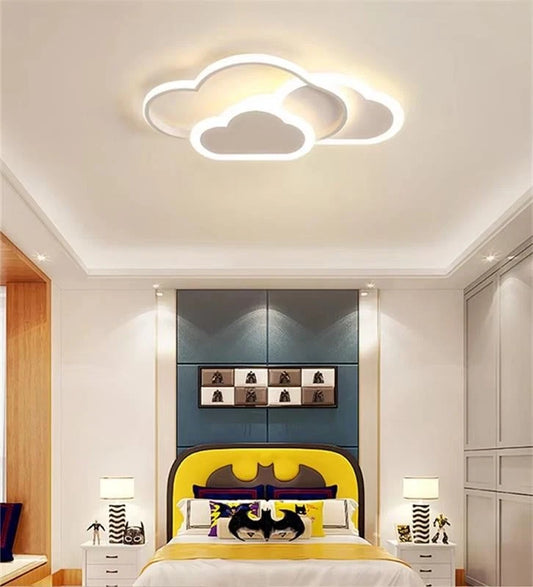 Dimmable LED Ceiling Light Modern Chandeliers Kid's Room Bedroom Cloud Lamp Tool