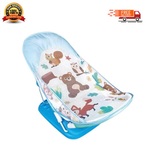 Baby Infant Bath Seat & Support Foldable Chair 3 Positions Bather Cradle Blue UK