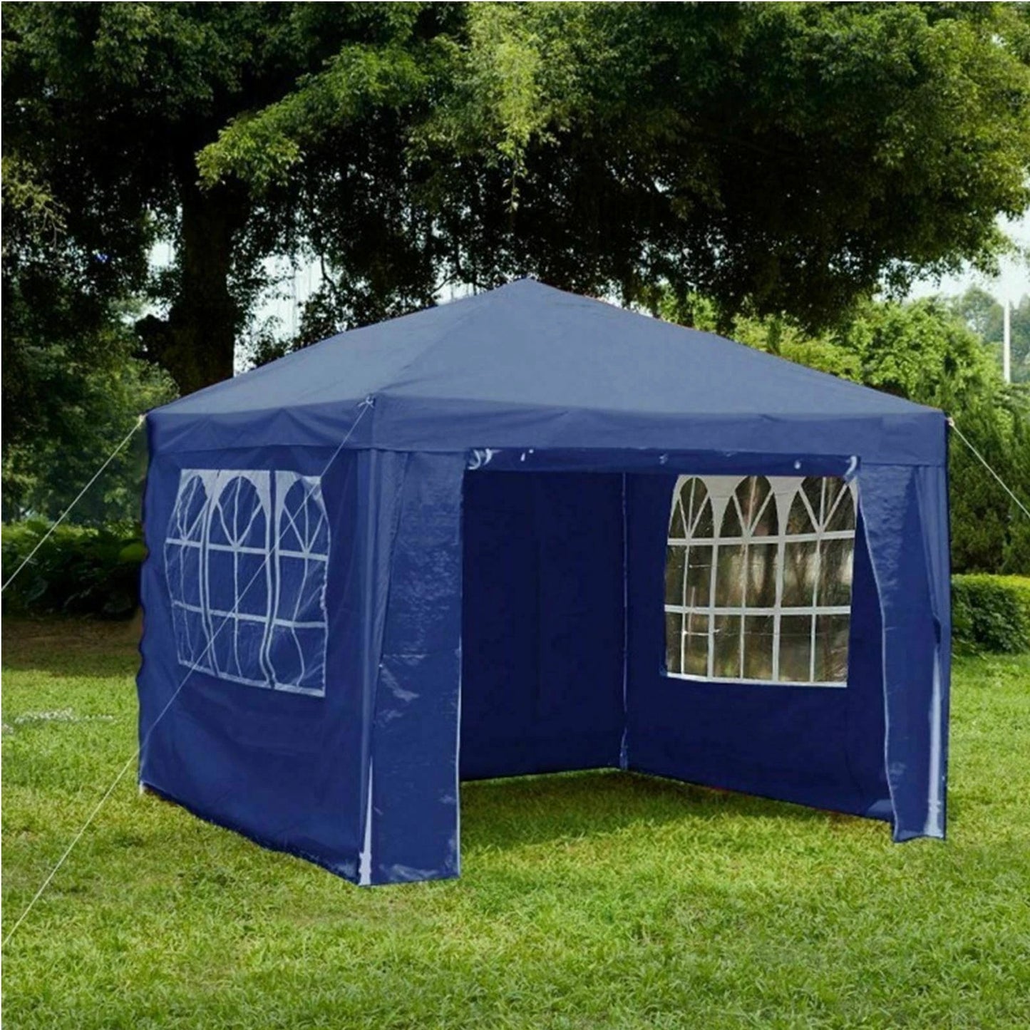 Gazebo With Sides Garden Marquee PE Awning Beach Party Camping Tent Canopy 3x3m
