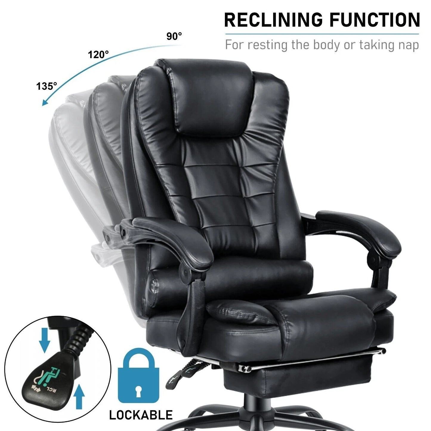 Massage Office Chair Swivel Recliner Computer Desk Gaming Chair
