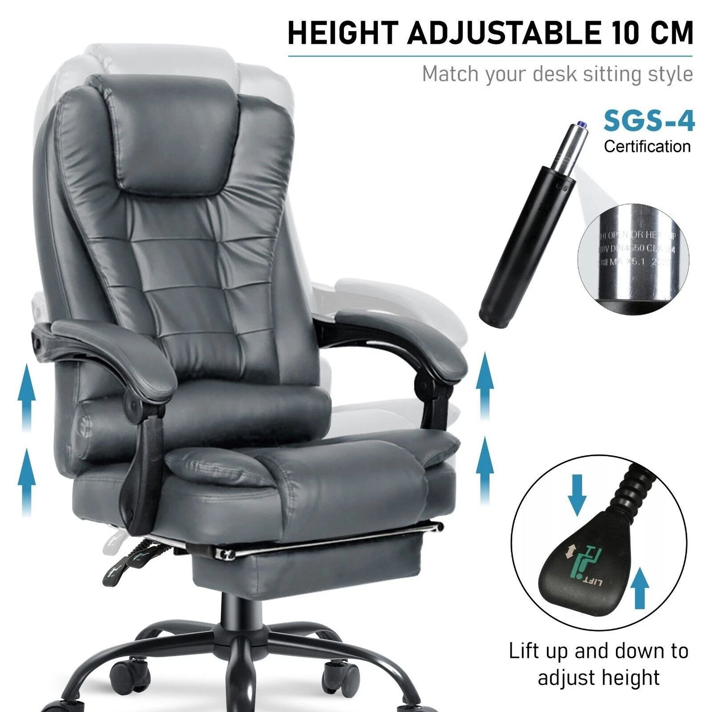 Massage Office Chair Swivel Recliner Computer Desk Gaming Chair