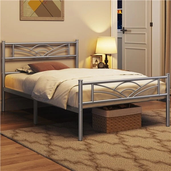 3ft Single Bed Frame Mattress Foundation Metal Iron Bed with Under-bed Storage