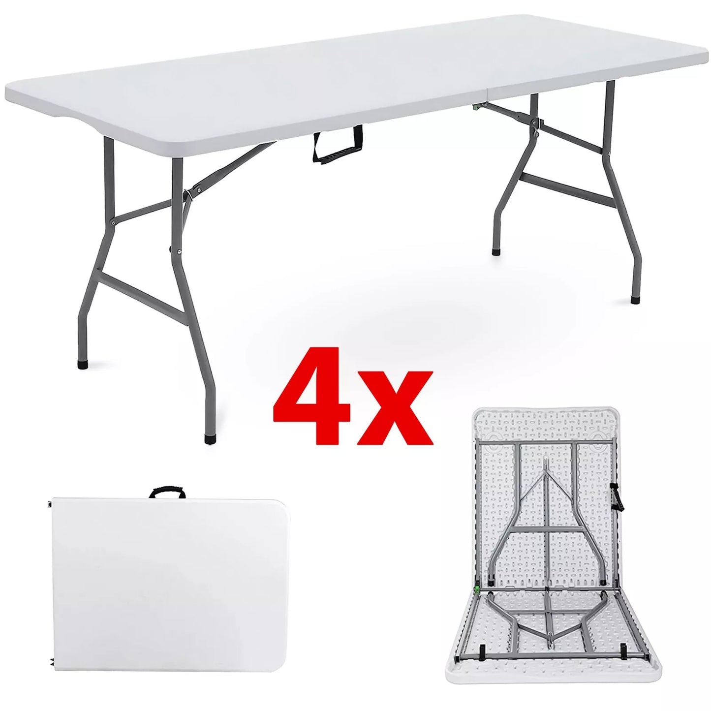 Catering Camping Heavy Duty Folding Trestle Table Picnic BBQ Party 4ft & 6ft