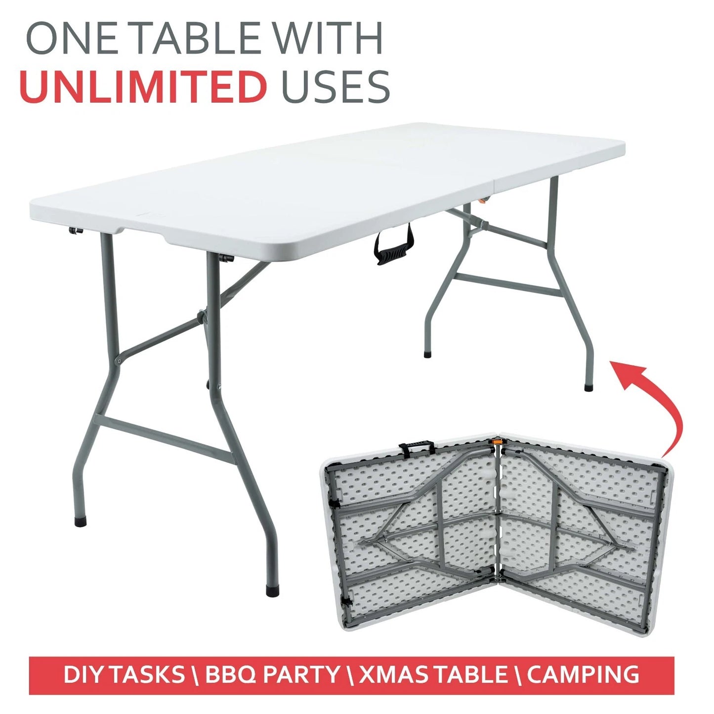 Catering Camping Heavy Duty Folding Trestle Table Picnic BBQ Party 4ft & 6ft