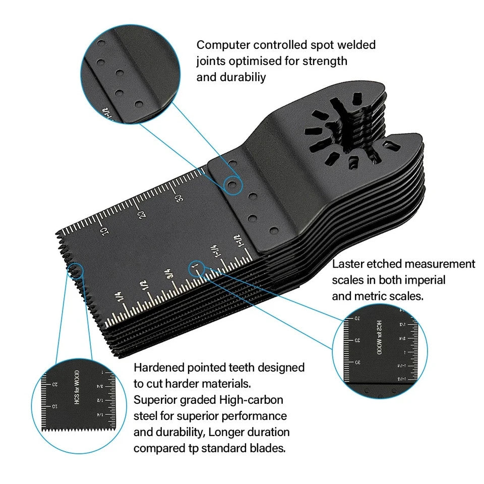 20-100PCS Oscillating Saw Blades Set Carbide  Multi Tool Blade Wood Metal Cutter