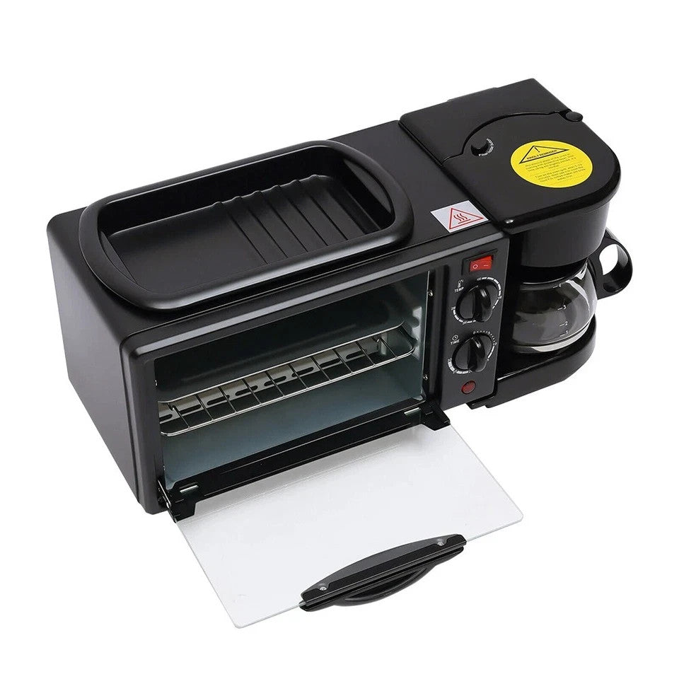 3 In 1 Breakfast Machine Bread Toaster Electric Mini Oven Coffee Maker Pizzaoven