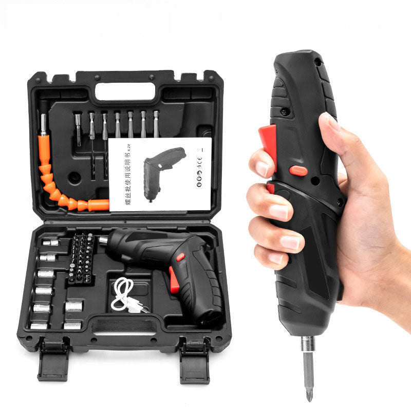 47PCS Electric Screwdriver Rechargeable Kit Cordless Drill Drill Driver Bits Set