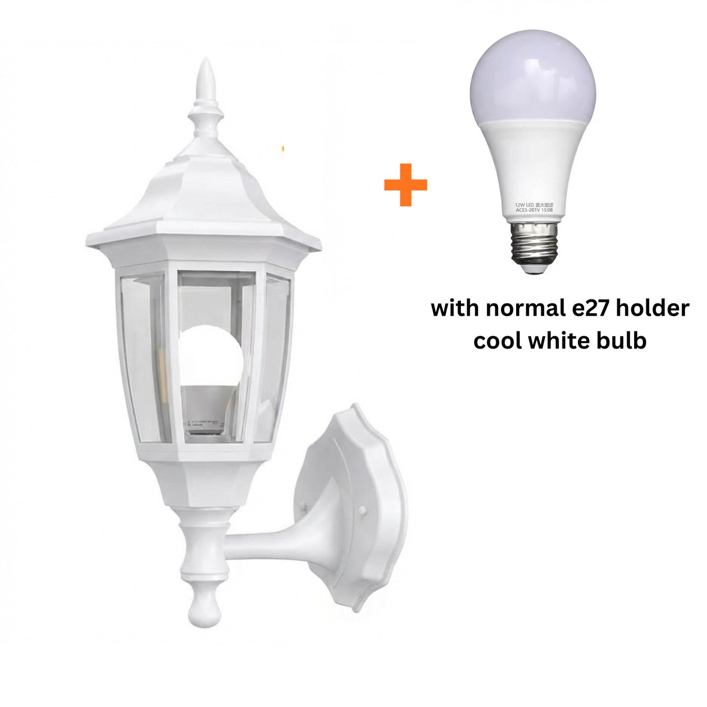 Wall-Mounted Outdoor Indoor Lantern Style Lamp Garden Home Lights with FREE BULB