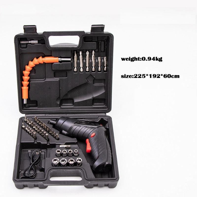 47PCS Electric Screwdriver Rechargeable Kit Cordless Drill Drill Driver Bits Set