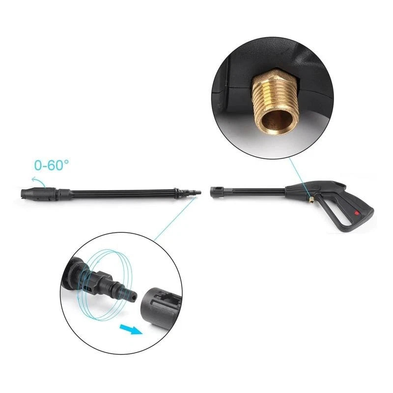 High Pressure Washer Spray Gun and 7M Washing Hose Kit For Car Jet Lance 160 bar