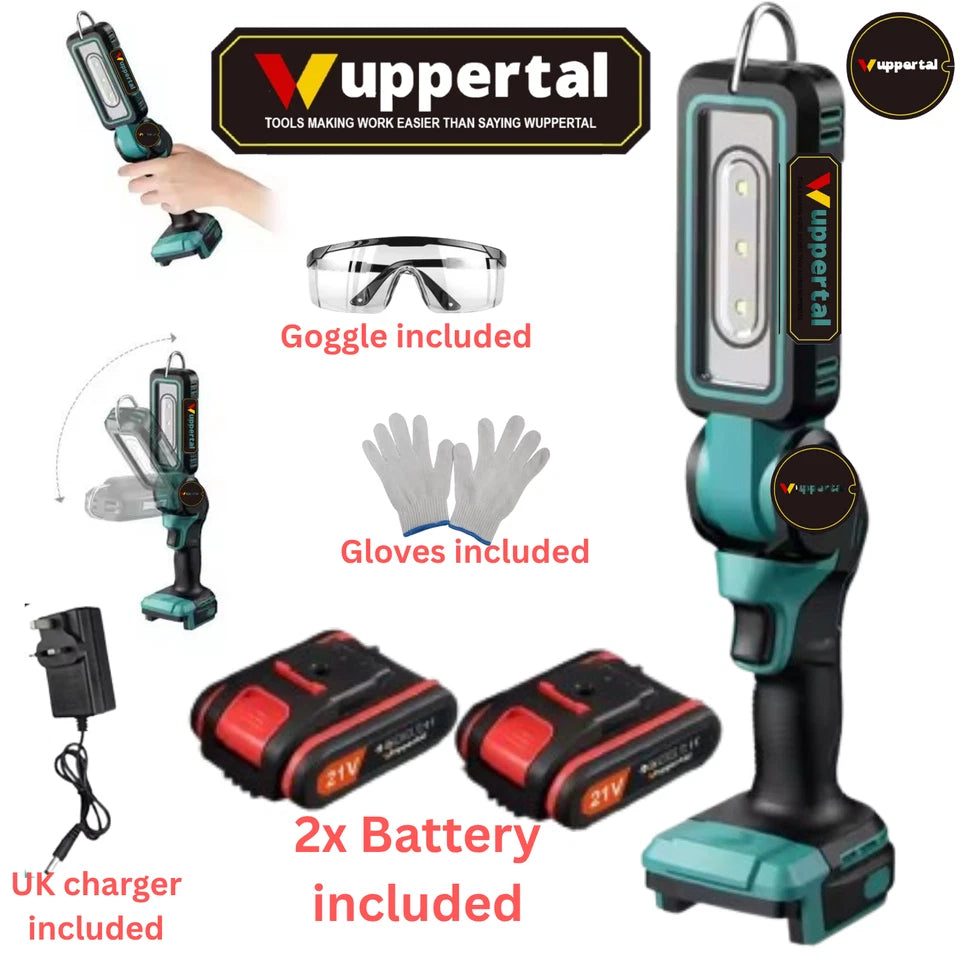 140° Rotating Handheld Torch Cordless LED Work Light for Dewalt 18V 20V Battery