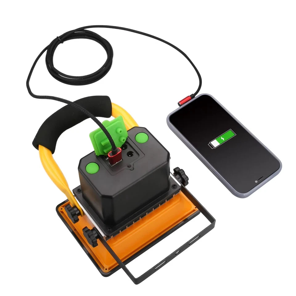 60W LED Rechargeable Cordless Work Site Flood Light Mobile Portable Camping Lamp
