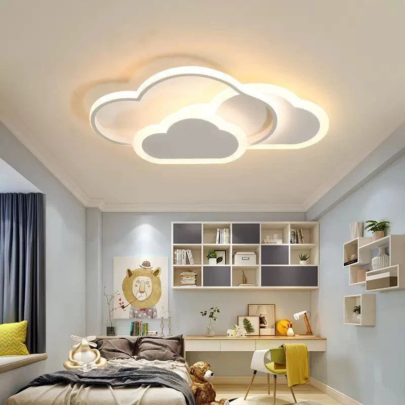 Dimmable LED Ceiling Light Modern Chandeliers Kid's Room Bedroom Cloud Lamp Tool