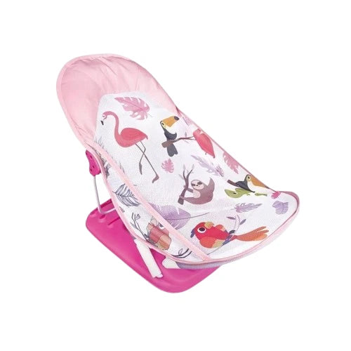Baby Infant Bath Seat & Support Foldable Chair 3 Positions Bather Cradle Pink UK