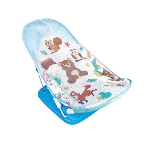 Baby Infant Bath Seat & Support Foldable Chair 3 Positions Bather Cradle Blue UK