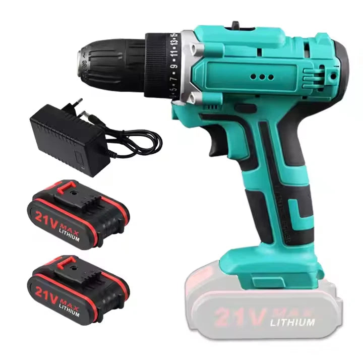 2 Battery Cordless Drill 21V Electric Screwdriver Set Combi Driver High Power UK